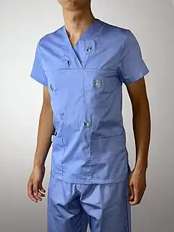 The second stunt piece after laundering, showing holes left by the squibs.