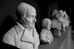 Nineteenth century busts in the sculpture gallery