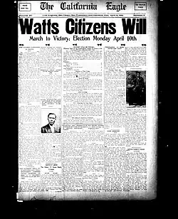 An early African American newspaper in Southern California, The California Eagle, from 1916