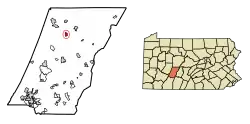 Location of Carrolltown in Cambria County, Pennsylvania.