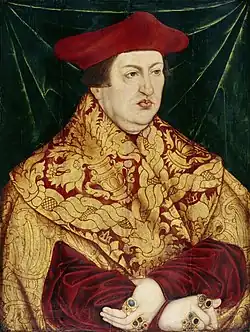 Portrait of Cardinal Albert of Brandenburg, Jagdschloss Grunewald, post 1529, 53,4 x 40,2 cm.
