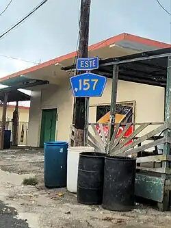 Eastbound sign in Barros, Orocovis