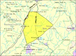 Census Bureau map of Sandyston Township, New Jersey