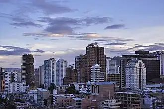 City skyline of La Paz