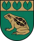 Frog pictured in the coat of arms of Baloži