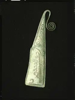 Bronze razor for shaving. Scania, Sweden.