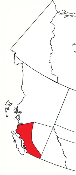 Location of the diocese within the Ecclesiastical Province of British Columbia and Yukon.