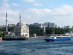 View of the Dolmabahçe Mosque from sea