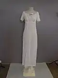 Classic empire line gown, muslin with tambour, c. 1805