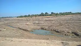 Dried river in February as seen from Ghat