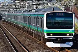 A Jōban Line 10+5-car E231-0 series formation in July 2008