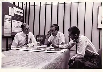 Eugene Sternberg (center) with John Scaffer and Helmut Young - 1954