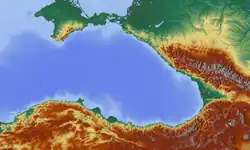 Relief map of Eastern Black sea region