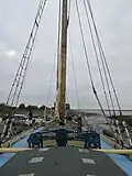 The deck of the barge looking out towards the River Medway.