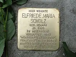 Stolperstein dedicated to Elfriede Scholz in Dresden