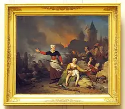 Kenau leading Haarlem women, by Ferdinand de Braekeleer the Elder, 1829