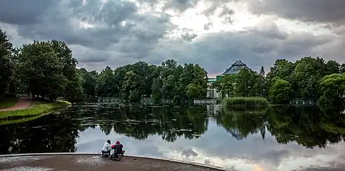 Fishing by the pond of the Tauride gardens (2014)