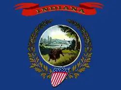 First official flag of Indiana (1885–1901)