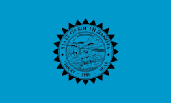 Blue flag with the South Dakota state seal