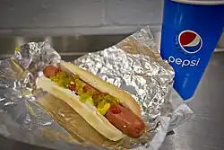 Photo of a Costco hot dog and drink cup