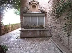 Fountain at the western end of the garden