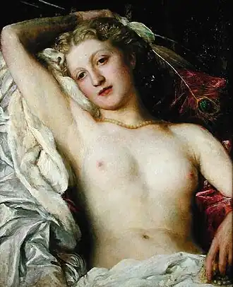 ?A Study with the Peacock's Feathers, c. 1862–1865, George Frederic Watts.[46]