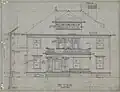 Architectural drawing for the home that George S. Mills designed for himself in the Old West End neighborhood of Toledo, Ohio in 1895