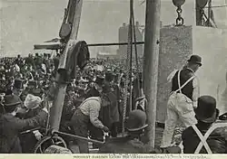 President Harrison lays the ceremonial cornerstone in 1892