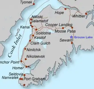 The lake in the Kenai Peninsula