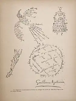 A Calligramme by Guillaume Apollinaire[31]