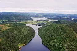 Large scale joint valley landscape at The High Coast, Ångermanland
