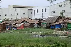 Informal housing near factories, Hlaingthaya