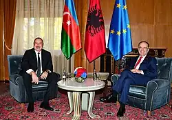 President Begaj with Ilham Aliyev in November 2022