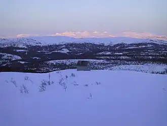 View of the Okstindan mountains