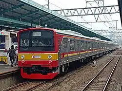 8-car 205 series set 29 (formerly Musashino Line set M15) at Manggarai, June 2018.