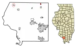 Location of Dowell in Jackson County, Illinois