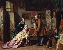 Jean Carolus, 1889, A Visit to the Studio, oil on canvas, 78 x 95 cm, private collection