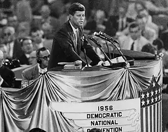 John F. Kennedy Jr. nominates Adlai Stevenson as 1956 Democratic candidate for president