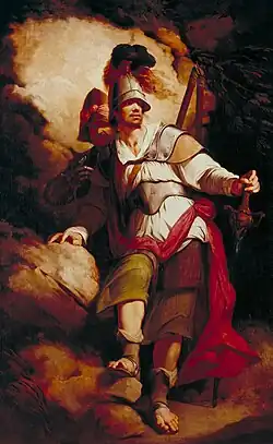 Sir Arthegal, the Knight of Justice, with Talus, the Iron Man by John Hamilton Mortimer
