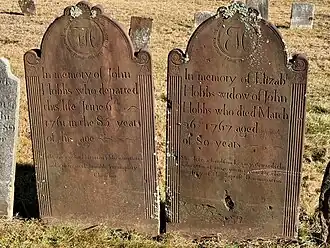 John Hobbs and Elizabeth Hobbs gravestones