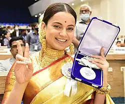 Kangana Ranaut has won the award three times. She is the only actress to be honoured for two different films in a same year.