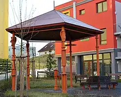 Bower and Springhouse, Home for the elderly in Prague-Malešice (1989)