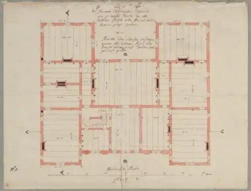 Design for the first floor by Maurits Post (1671)