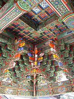 Ceiling of the entrance gate at Woljeongsa