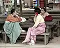 Women in a Korean folk village wearing chipsin and hanbok (2008)