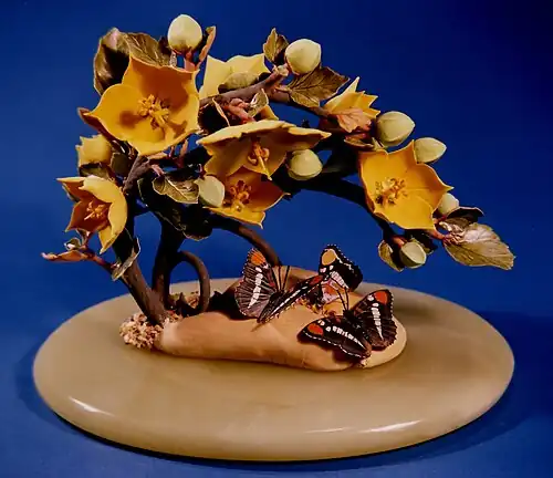 California Sisters & the Lure of Gold by Patrick O'Hara in 1998. Collection of Santa Barbara Botanic Garden, CA, USA.