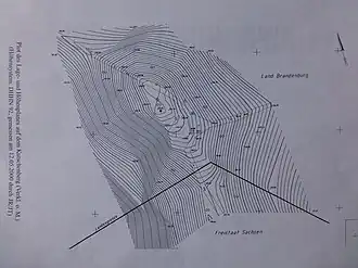 Plot des Lage- und Höhenplanes auf dem Kutschenberg