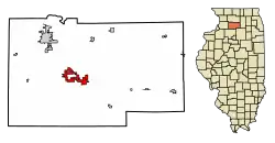 Location of Amboy in Lee County, Illinois.