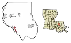 Location of French Settlement in Livingston Parish, Louisiana.