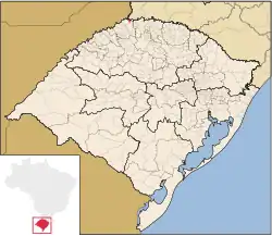 Location of Barra do Guarita in Rio Grande do Sul